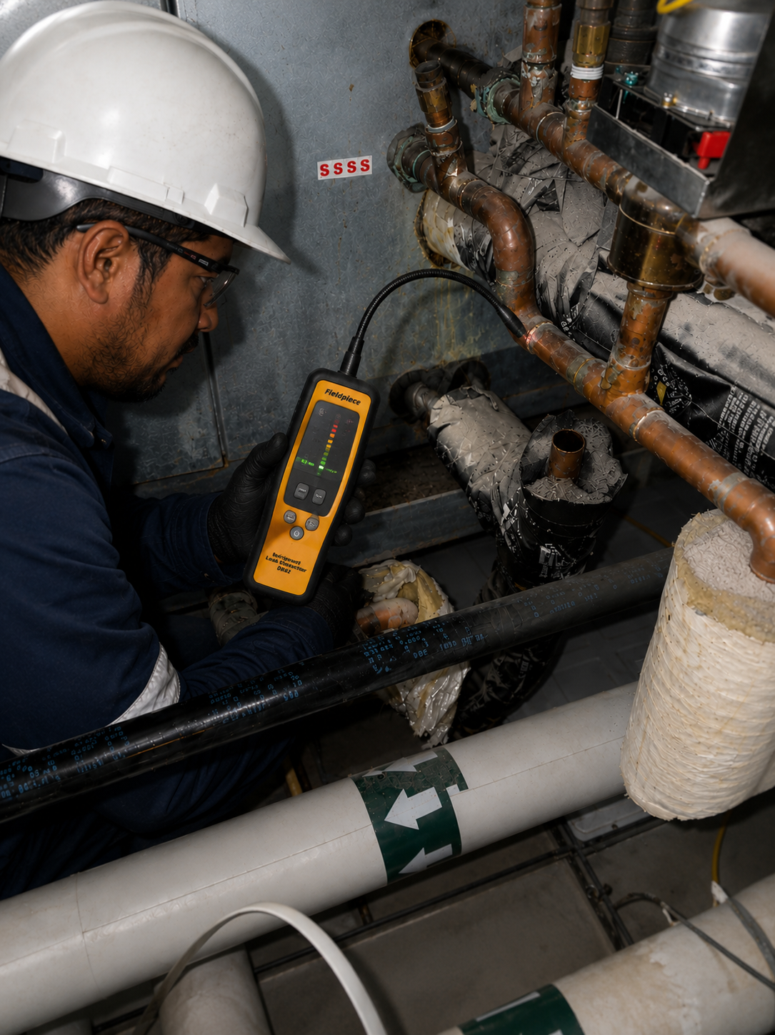 HVAC Technician Performing Preventive Maintenance